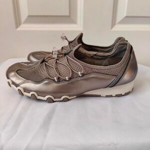 Funky Mesh Sporty Y2K Techwear Athleisure Silver Metallic Slip-On Sneakers 9.5WW